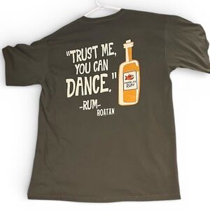 NWOT Pirana Joe ‘Trust Me You Can Dance’ Rum Grand Turk Green Short Sleeve